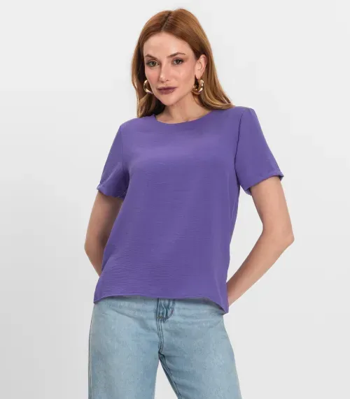 Blusa Feminina Manga Curta Endless Roxo