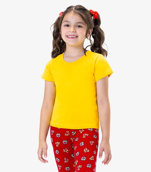 Blusa Básica Infantil Cotton Leve Rovi Kids Amarelo