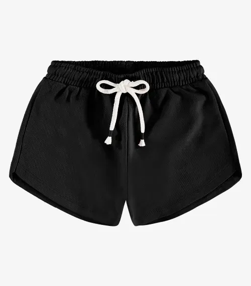 Shorts Infantil em Moletom Sarjado Rovi Kids Preto