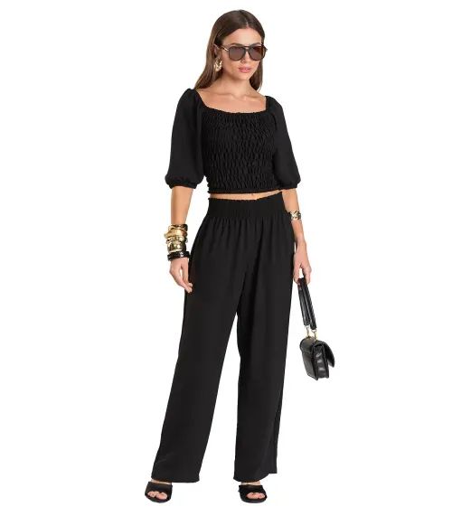 Calça Feminina Pantalona Dianna Preto