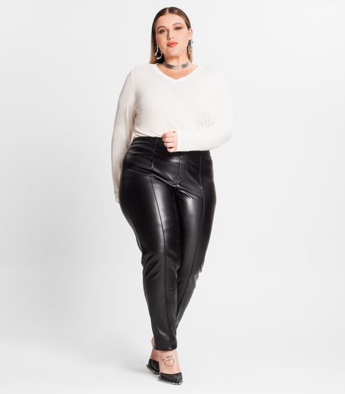 Legging Feminina Courino Plus Size Secret Glam Preto