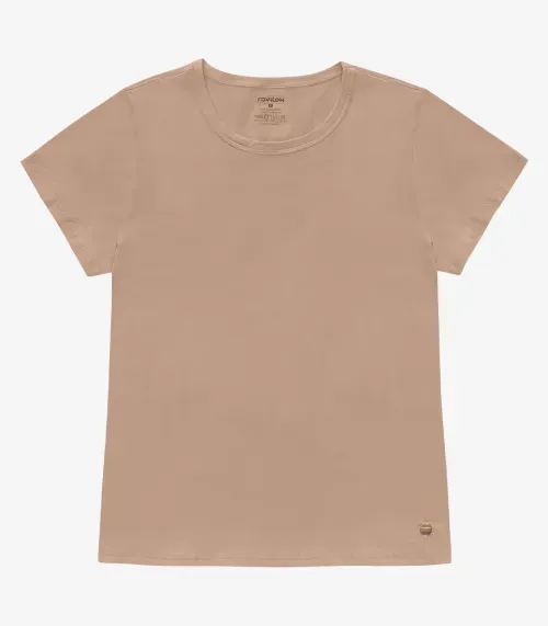 Blusa Feminina Cotton Leve Básica Rovitex Marrom