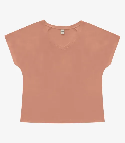 Blusa Feminina Viscotorcion Rovitex Marrom