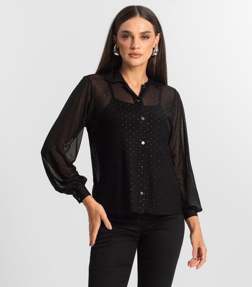 Conjunto De Camisa Tule Com Top Endless Preto