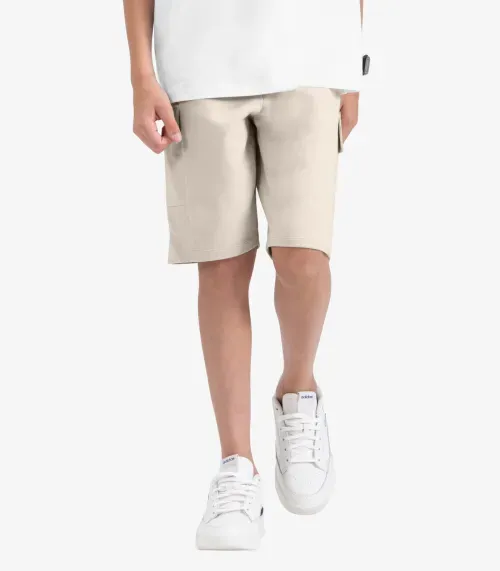 Bermuda Juvenil Masculino em Moletom Sarjado Minty Bege