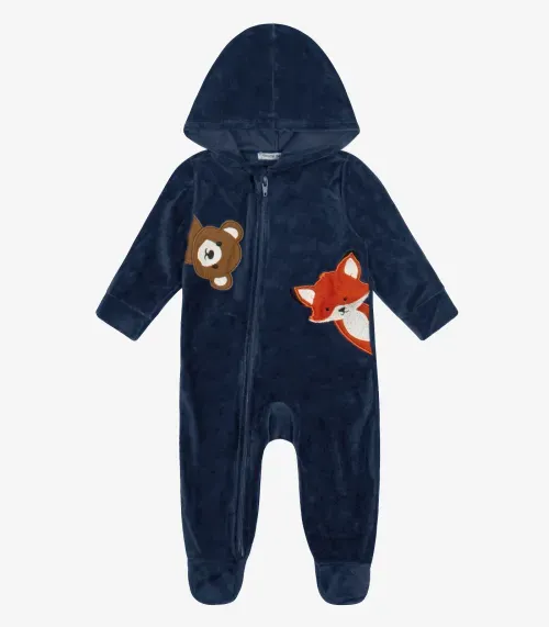 Macacão Infantil Com Capuz em Plush Trick Nick Azul