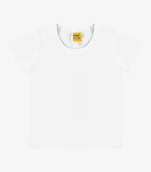 Blusa Básica Infantil Cotton Leve Rovi Kids Branco