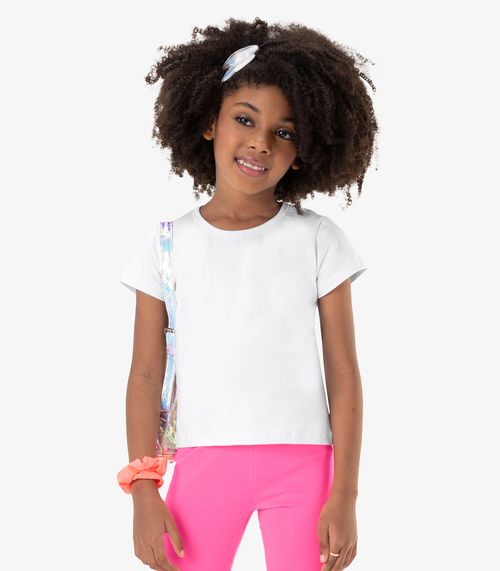 Blusa Básica Infantil Cotton Leve Rovi Kids Branco