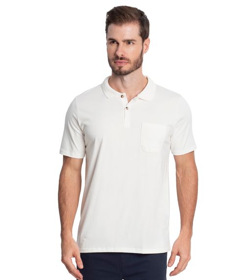 Polo Masculina Com Bolso Cotton Leve Diametro Bege