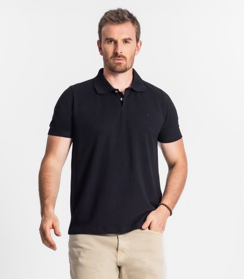 Camisa Polo Básica Masculina Diametro Preto