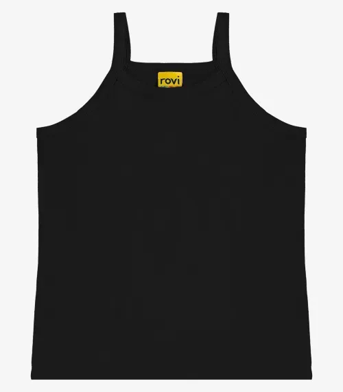 Regata De Alça Infantil Feminina Rovi Kids Preto