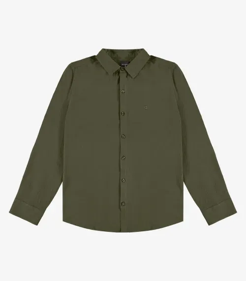 Camisa Masculina Social Tricoline Diametro Verde