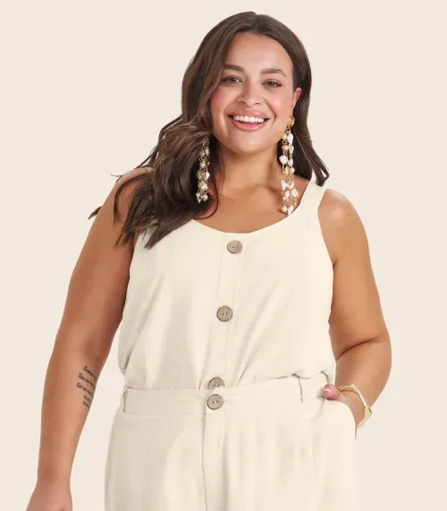 Regata Feminina Plus Size Secret Glam Bege