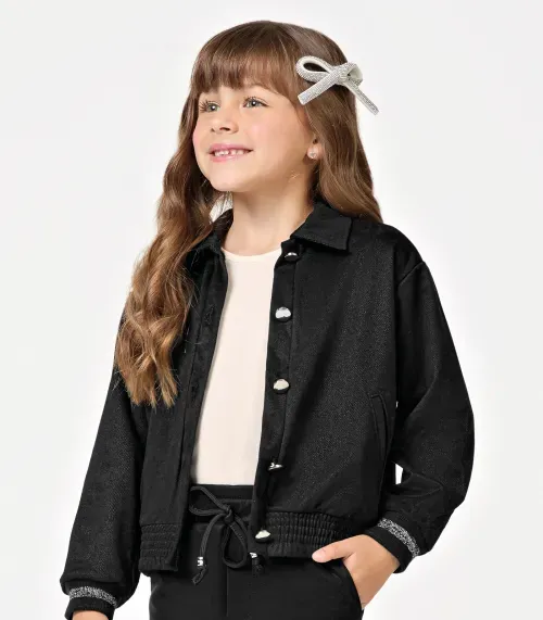 Jaqueta Infantil Suede Sarjado Trick Nick Preto