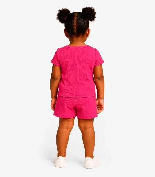 Conjunto Menina Infantil Blusa e Shorts Select Rosa