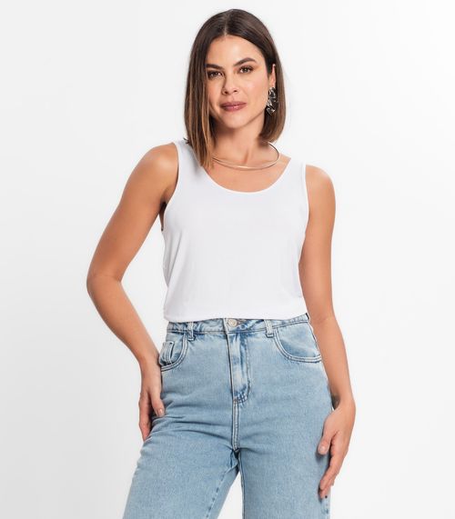 Regata Feminina Básica em Viscotorcion Rovitex Branco