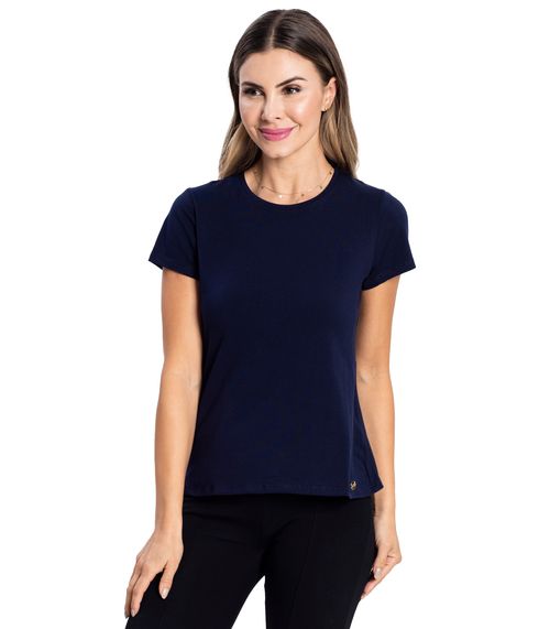 Blusa Feminina Cotton Leve Básica Rovitex Azul