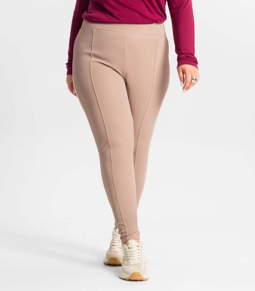Legging Feminina Plus Size Em Courino Secret Glam Marrom