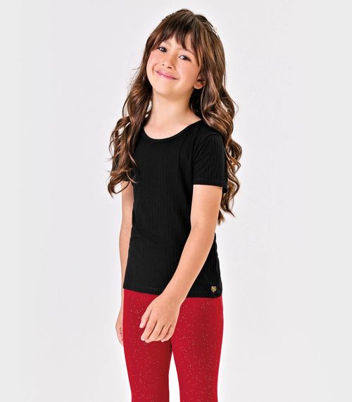 Blusa Infantil Feminina Canelada Trick Nick Preto