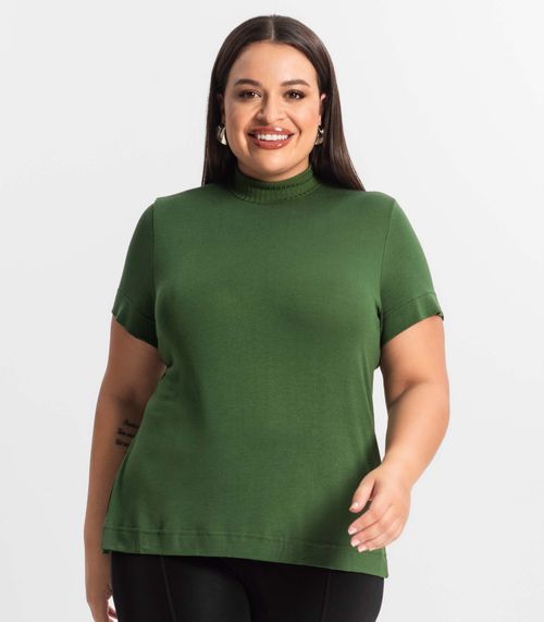 Blusa Gola Alta Feminina Plus Size Secret Glam Verde