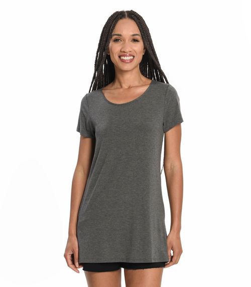 Blusa Básica Alongada Feminina Rovitex Cinza