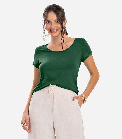 Blusa Feminina Viscotorcion Básica Rovitex Verde