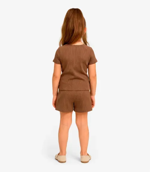 Conjunto Menina Infantil Blusa e Shorts Select Baunilha