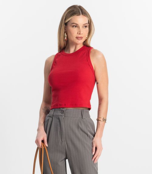 Regata Cropped Feminina Ribana Rovitex Vermelho