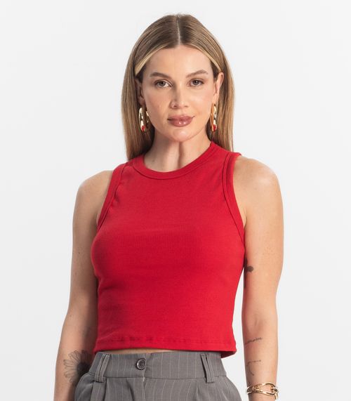 Regata Cropped Feminina Ribana Rovitex Vermelho
