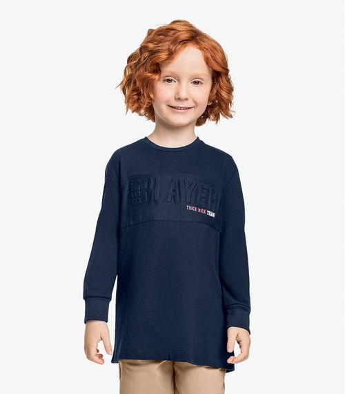 Camiseta Infantil Manga Longa Trick Nick Azul