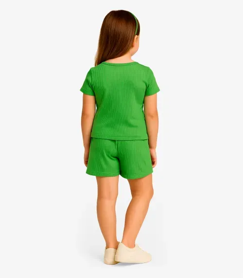 Conjunto Menina Infantil Blusa e Shorts Select Verde
