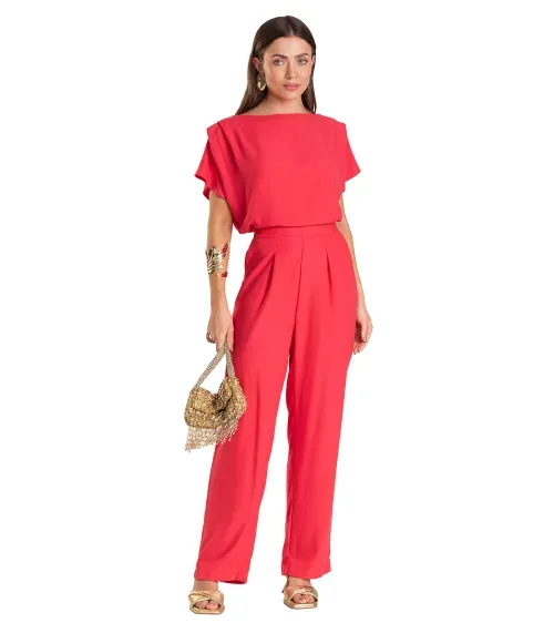 Calça Feminina Pantalona Dianna Vermelho