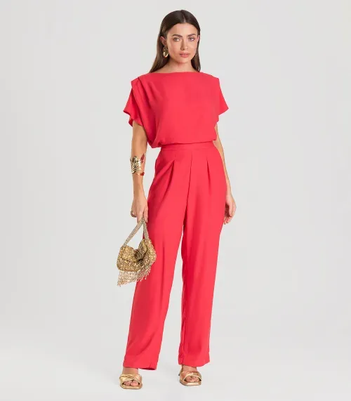 Calça Feminina Pantalona Dianna Vermelho