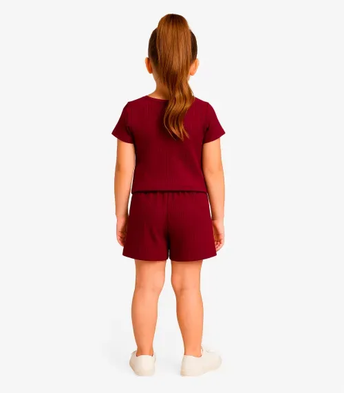 Conjunto Menina Infantil Blusa e Shorts Select Vermelho
