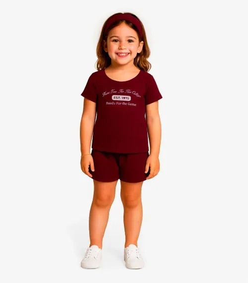 Conjunto Menina Infantil Blusa e Shorts Select Vermelho