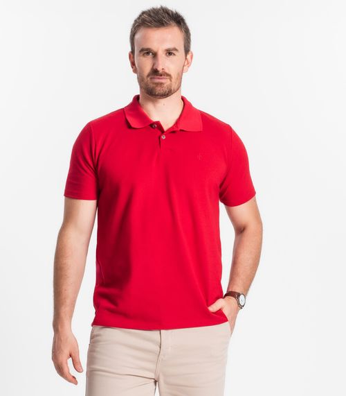 Camisa Polo Básica Masculina Diametro Vermelho