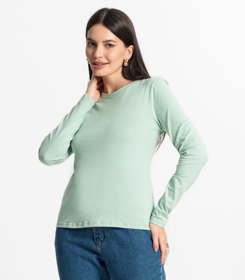 Blusa Manga Longa Básica Select Verde