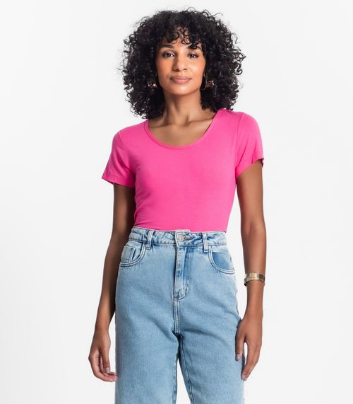 Blusa Feminina Viscotorcion Básica Rovitex Rosa
