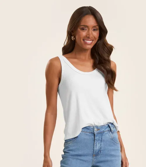 Regata em Ribana de Viscose Rovitex Branco