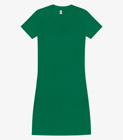 Vestido Feminino Em Ribana Canelada Rovitex Verde