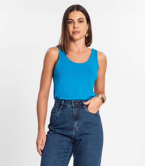 Regata Feminina Básica em Viscotorcion Rovitex Azul