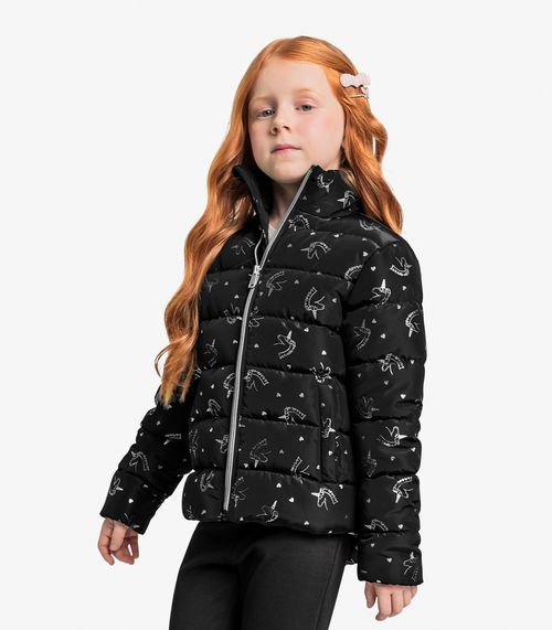 Jaqueta Puffer Infantil Feminina Trick Nick Preto