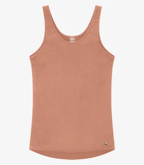 Regata Feminina Básica em Viscotorcion Rovitex Marrom