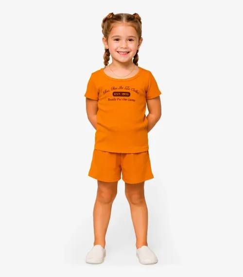 Conjunto Menina Infantil Blusa e Shorts Select Amarelo