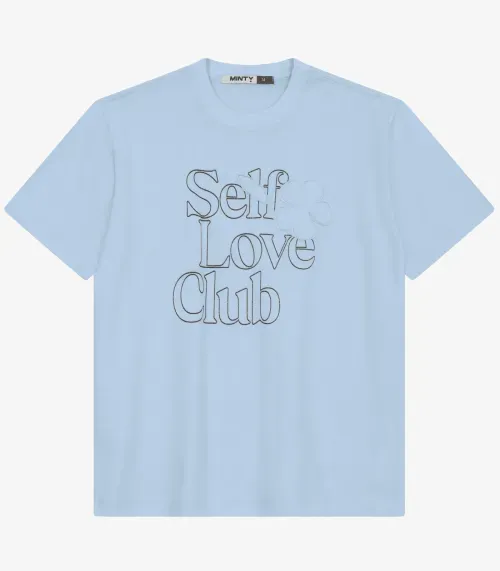 Camiseta Juvenil Manga Curta em Meia Malha Minty Azul