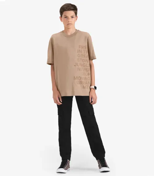 Camiseta Juvenil Masculina em Meia Malha Minty Marrom