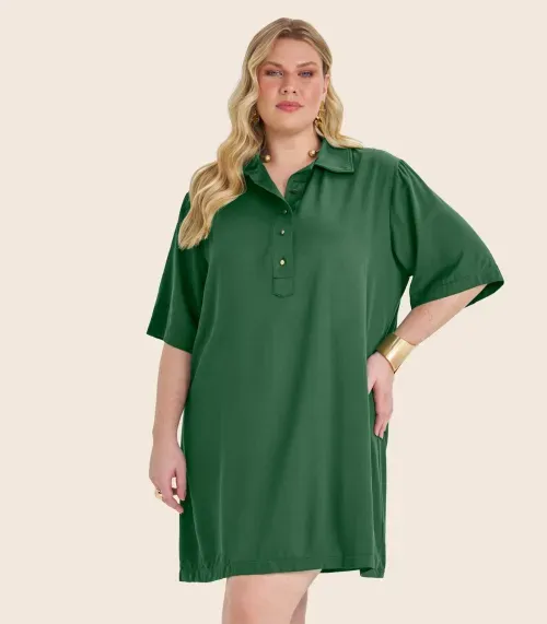 Vestido Midi Plus Size Secret Glam Verde