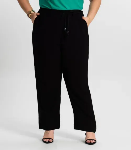 Calça Feminina Plus Size Secret Glam Preto