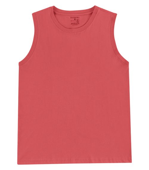 Regata Masculina Básica Meia Malha Diametro Laranja