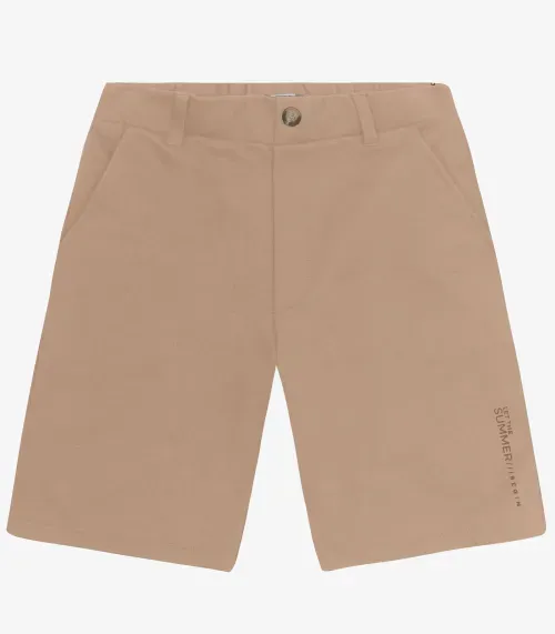 Bermuda Juvenil Masculina em Moletom Sarjado Minty Marrom